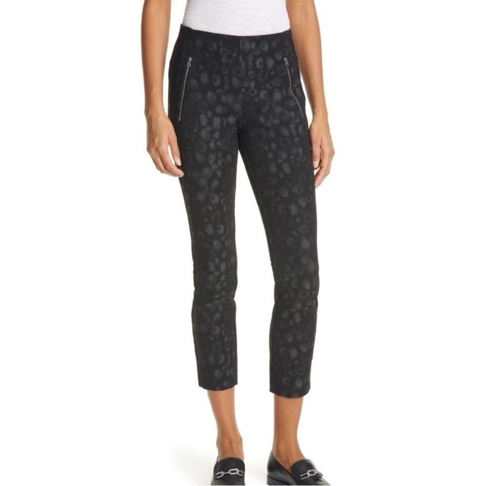 Rag & Bone Simone Printed Spotted Animal Print Zip Pocket Cropped Pants